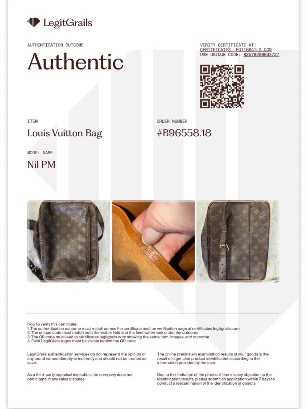 Vintage Authentic Louis Vuitton Nil PM Crossbody With COA - Picture 13 of 13